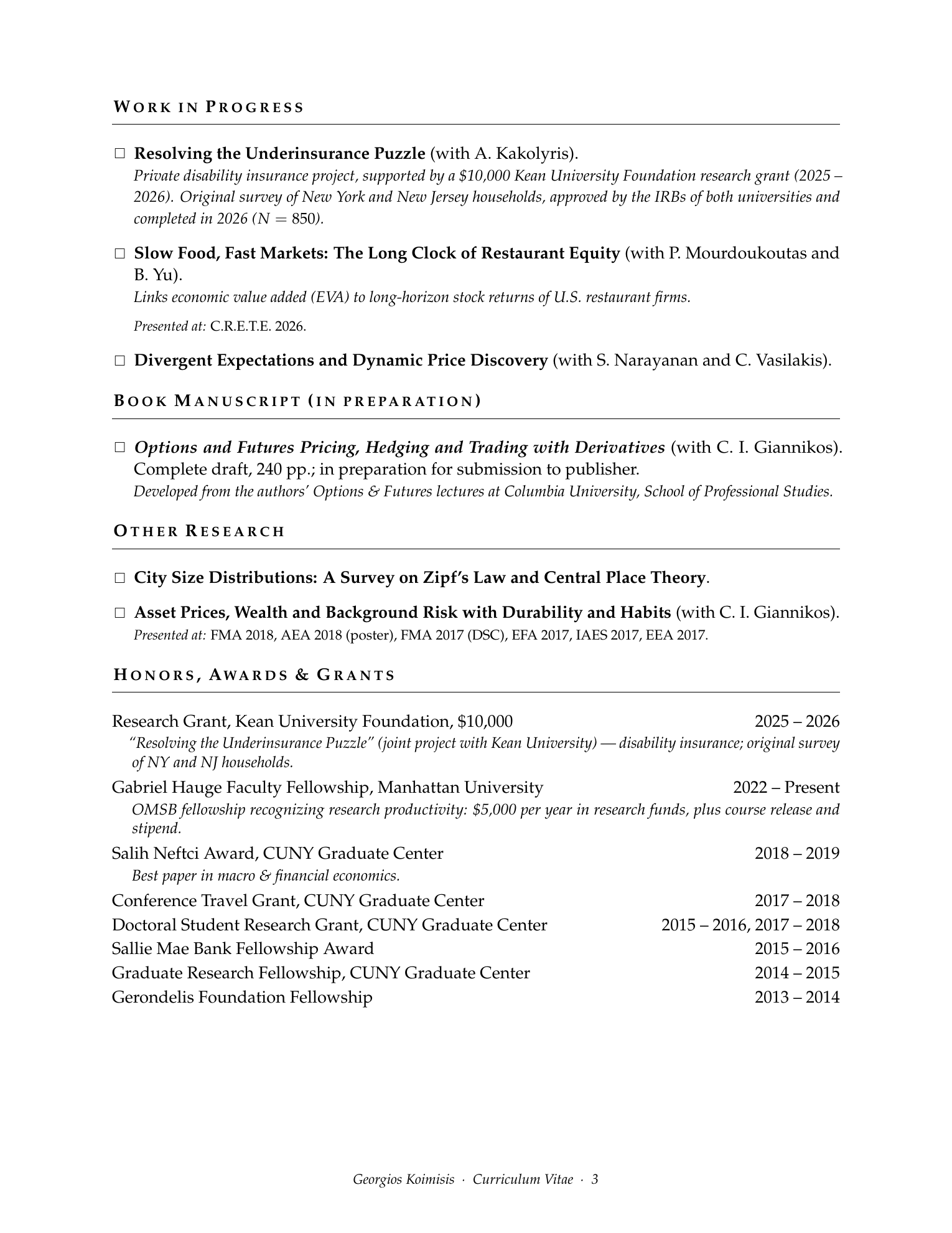 Curriculum vitae of Georgios Koimisis, page 3 of 6