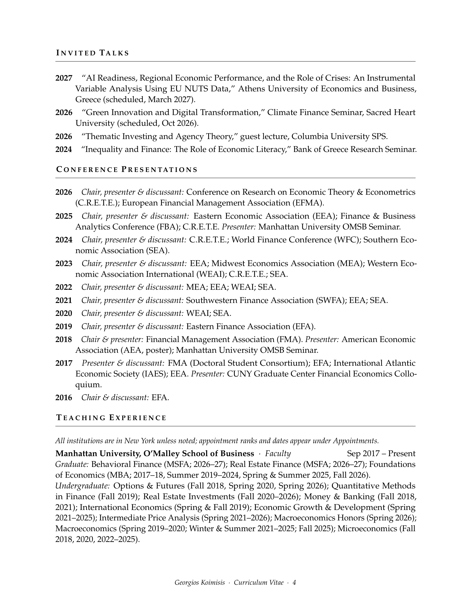 Curriculum vitae of Georgios Koimisis, page 4 of 6