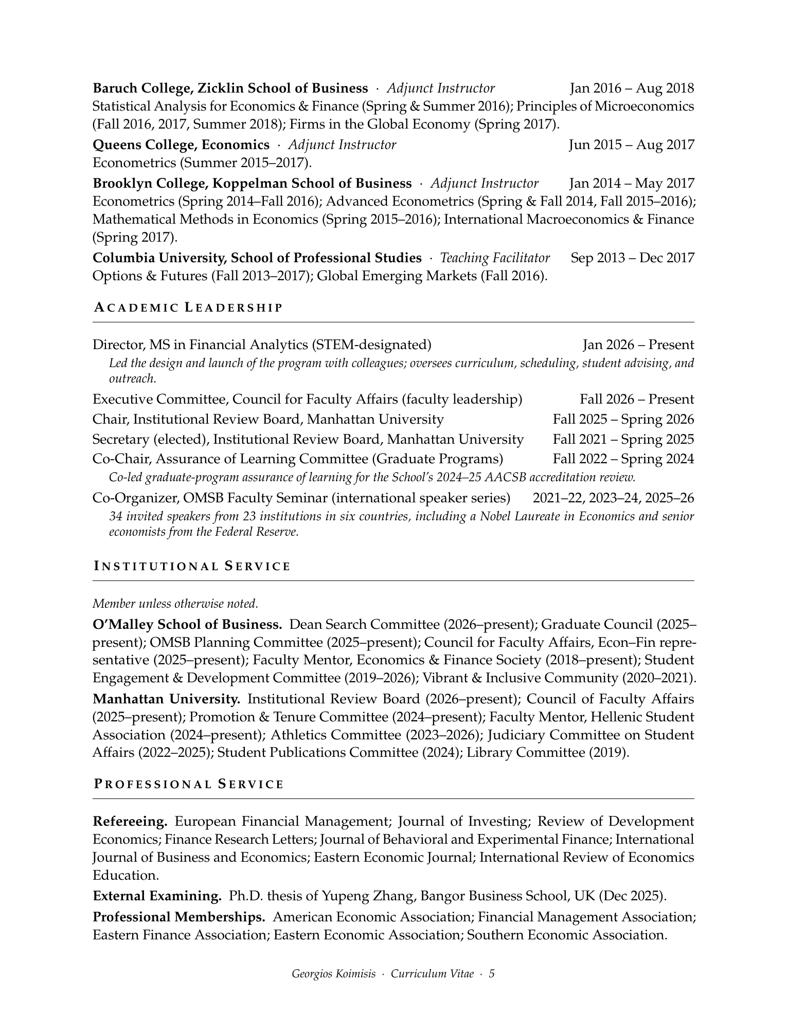 Curriculum vitae of Georgios Koimisis, page 5 of 6